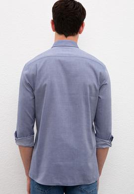 Erkek Lacivert Gömlek Uzunkol Basic - 50218898021