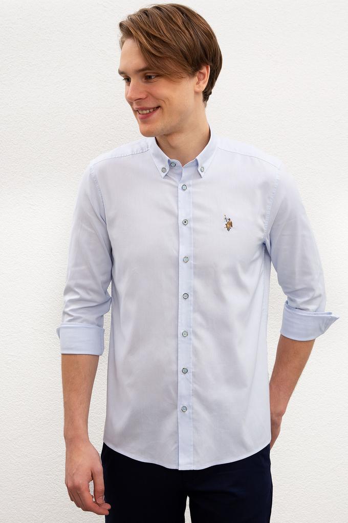 Erkek Mavi Gömlek Uzunkol Basic