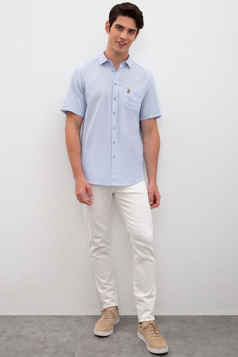 Erkek Mavi Gömlek Kısakol - 50218909021