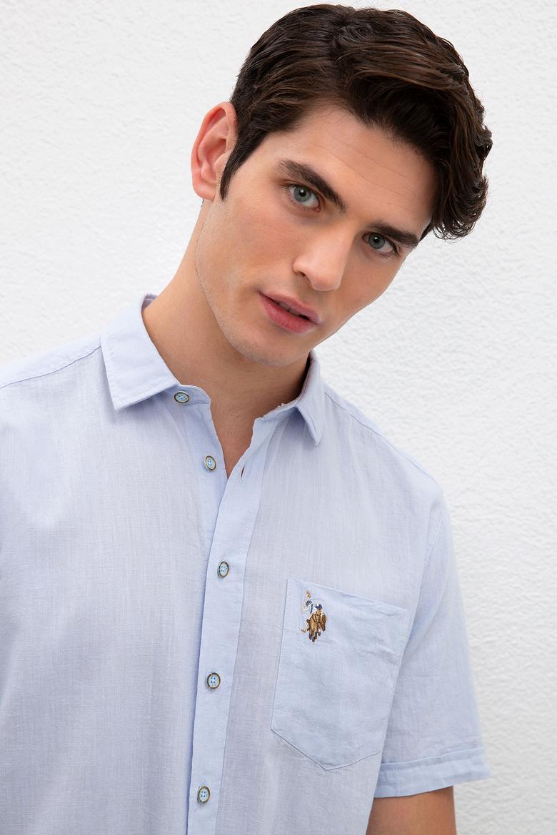 Erkek Mavi Gömlek Kısakol - 50218909021