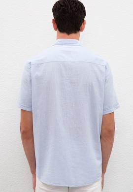 Erkek Mavi Gömlek Kısakol - 50218909021