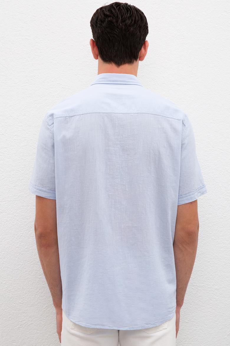 Erkek Mavi Gömlek Kısakol - 50218909021