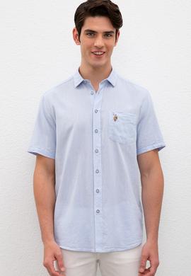 Erkek Mavi Gömlek Kısakol - 50218909021