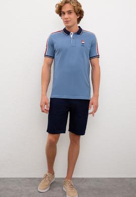 Erkek İndigo Polo Yaka T-Shirt - 50219180031