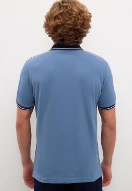 Erkek İndigo Polo Yaka T-Shirt - 50219180031