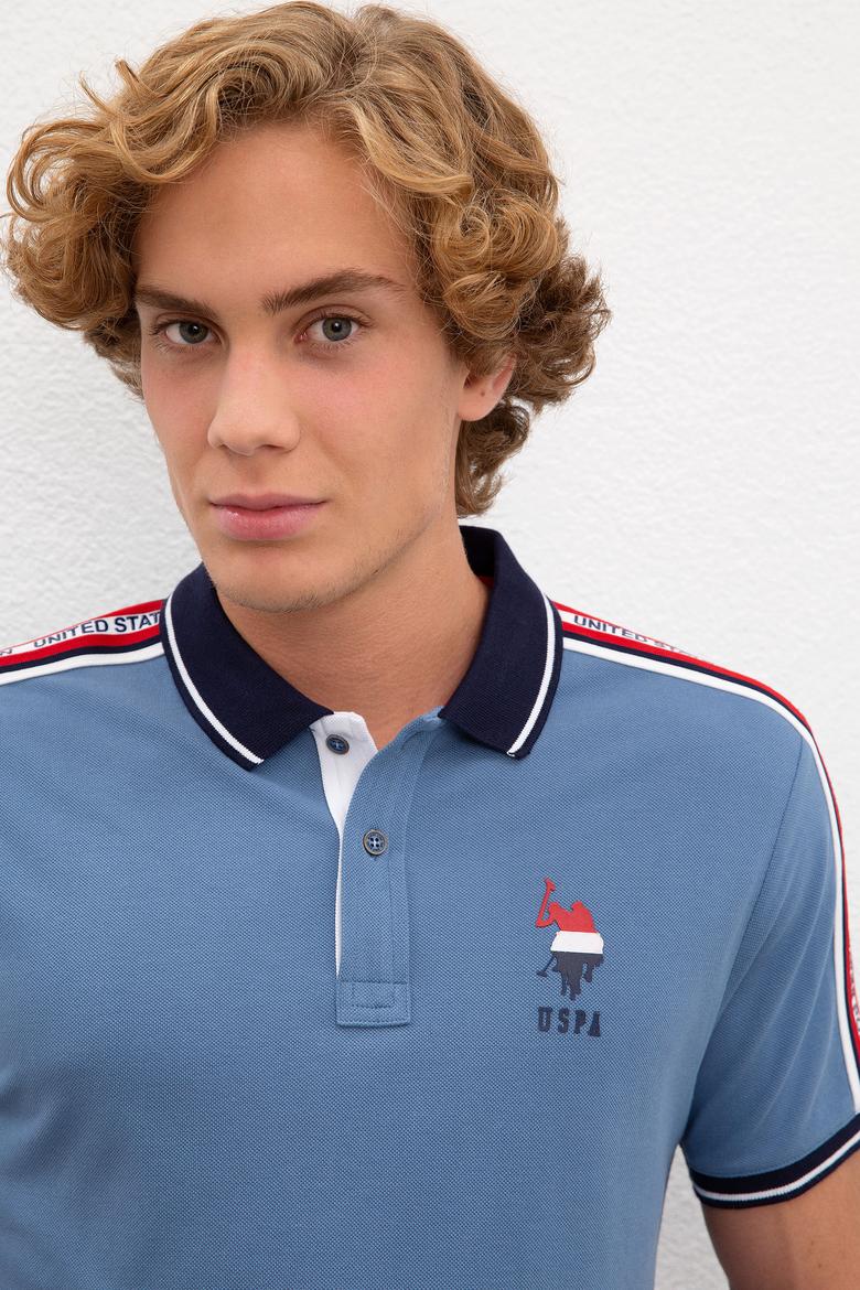 Erkek İndigo Polo Yaka T-Shirt - 50219180031