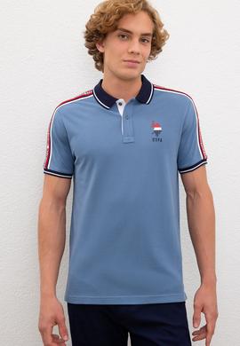 Erkek İndigo Polo Yaka T-Shirt - 50219180031