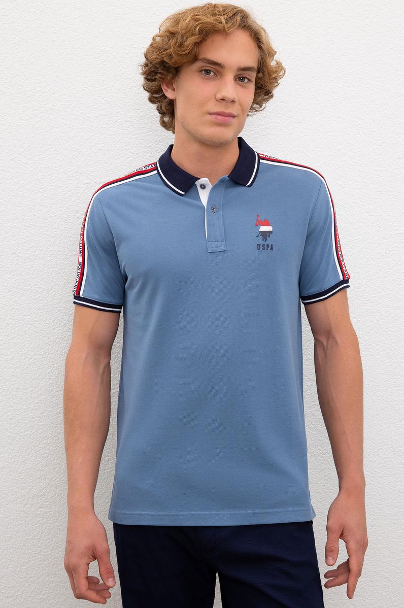 Erkek İndigo Polo Yaka T-Shirt