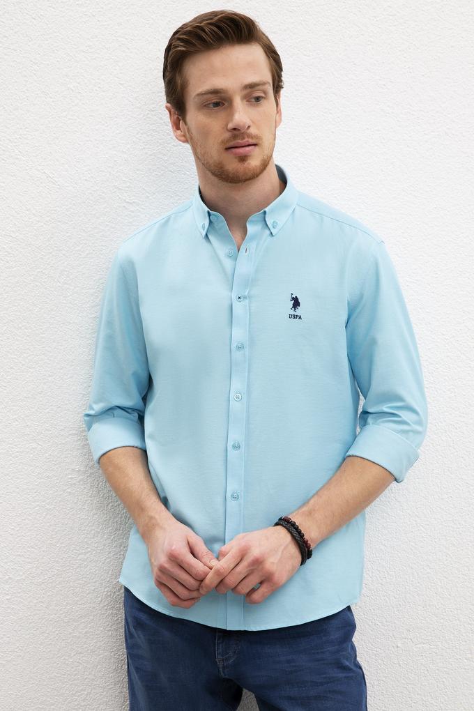 Erkek Yeşil Gömlek Uzunkol Basic