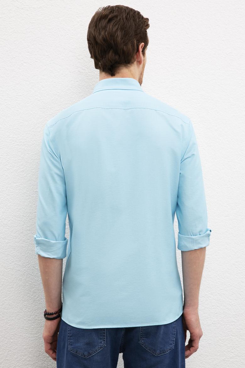 Erkek Yeşil Gömlek Uzunkol Basic - 50219726054