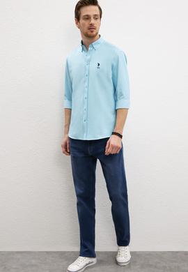 Erkek Yeşil Gömlek Uzunkol Basic - 50219726054