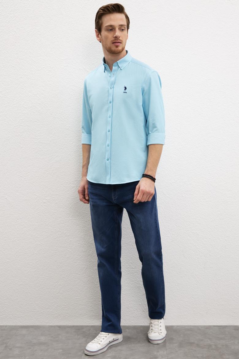 Erkek Yeşil Gömlek Uzunkol Basic - 50219726054