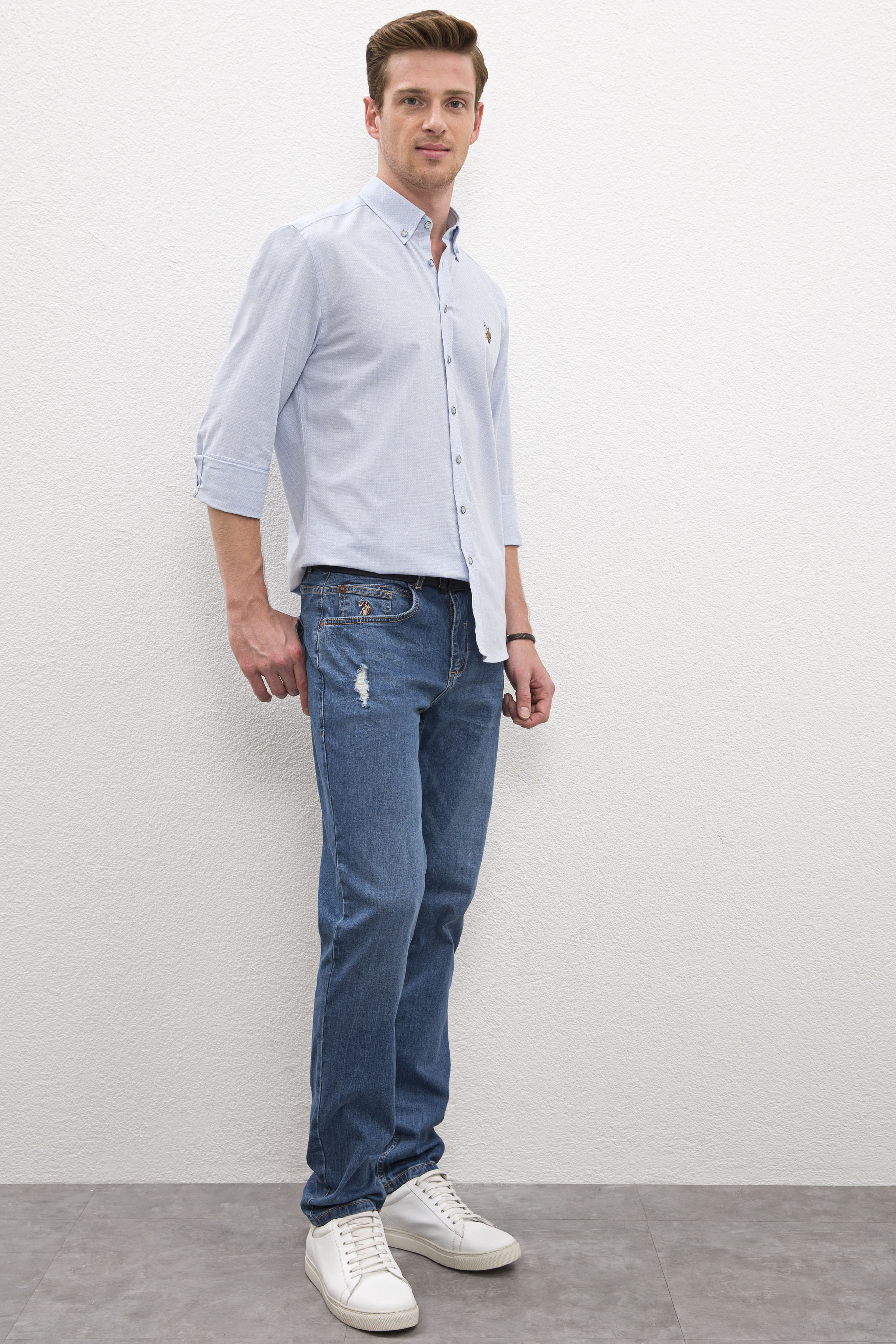 Erkek Mavi Denim Pantolon - Image 2