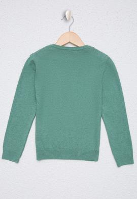 Kız Çocuk Yeşil Triko Kazak Basic - 50224481040