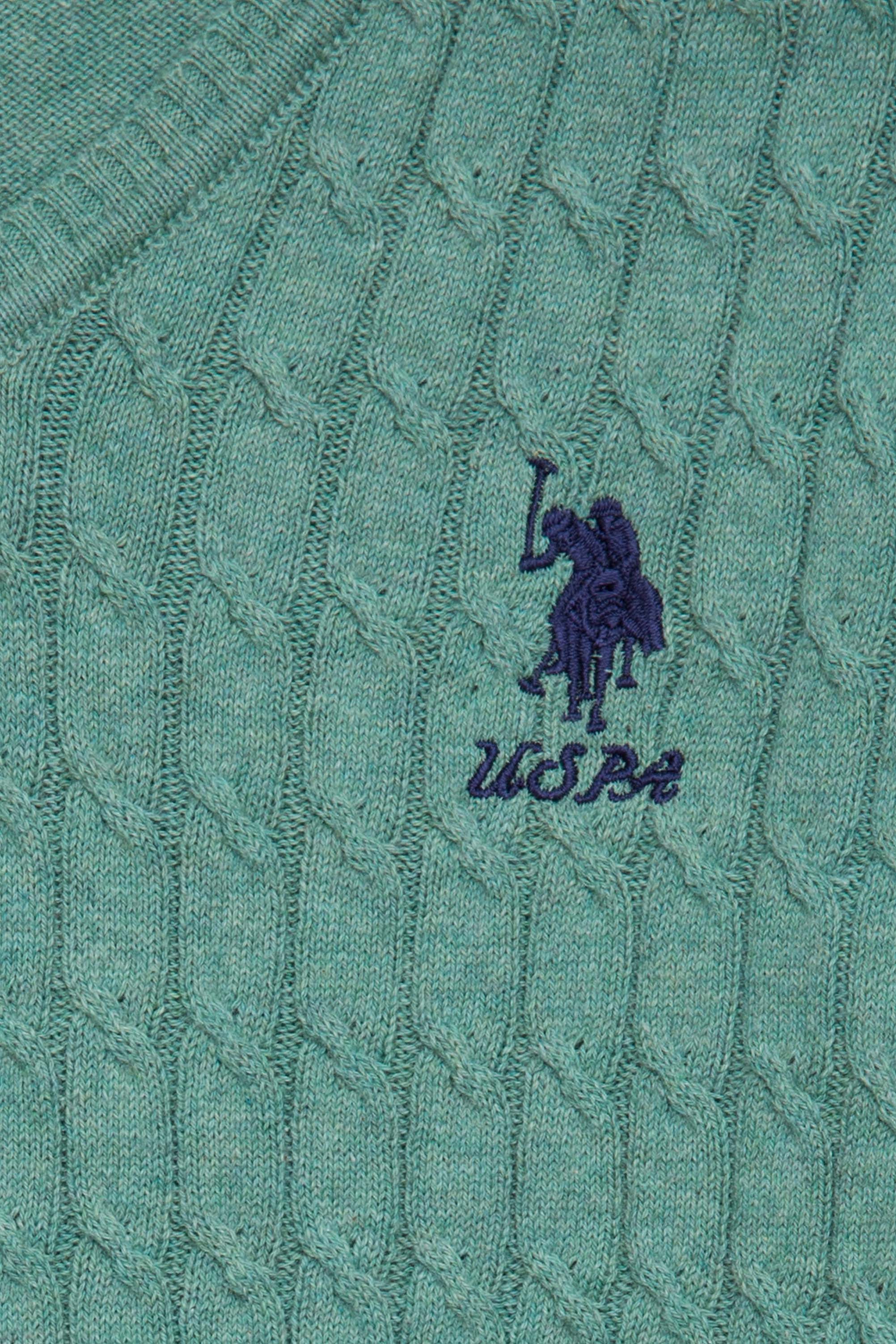 Kız Çocuk Yeşil Triko Kazak Basic - Image 3
