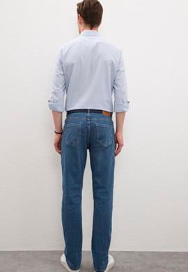 Erkek Mavi Denim Pantolon - 50222861007