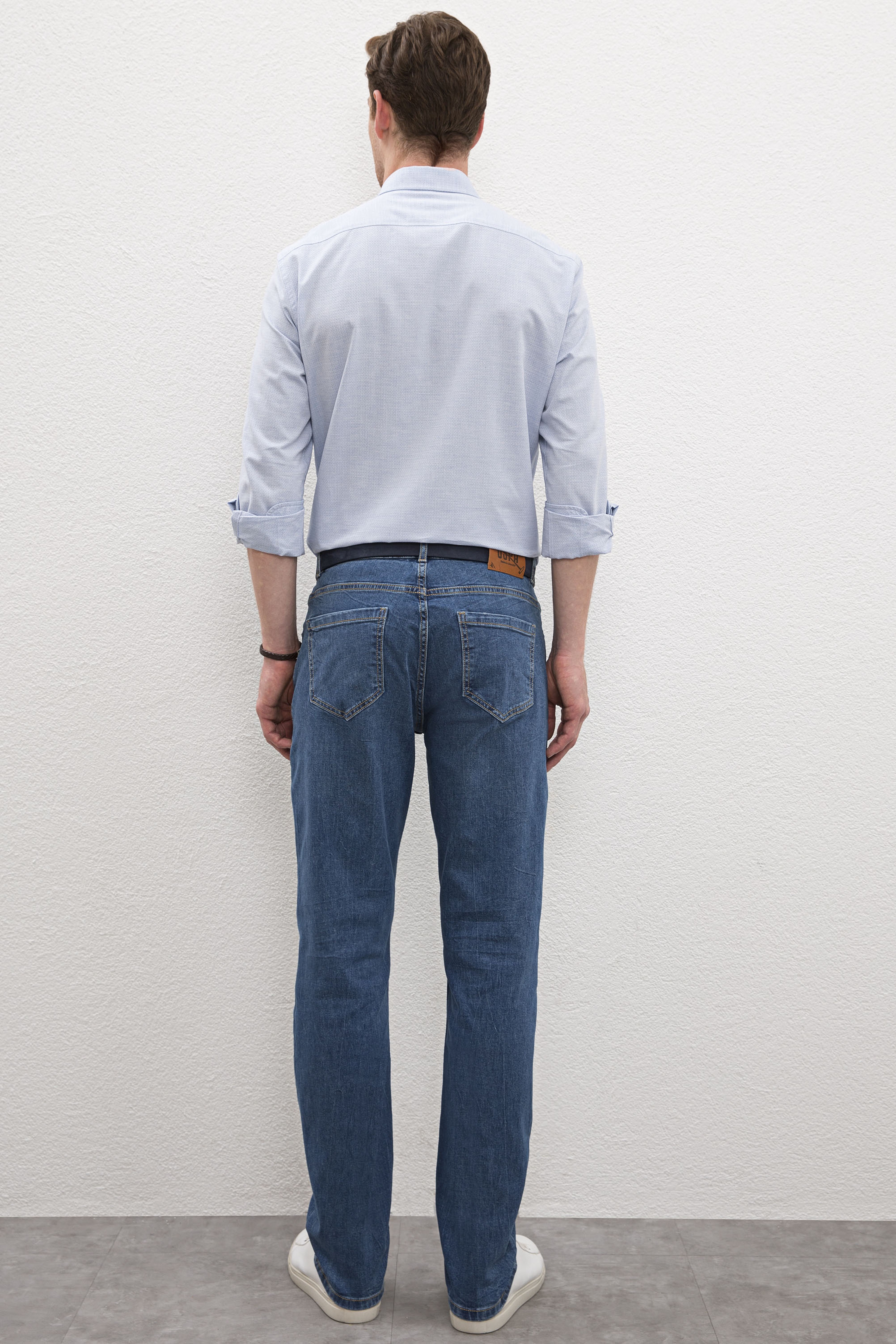 Erkek Mavi Denim Pantolon - Image 3