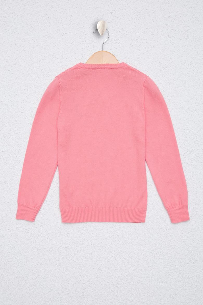 Kız Çocuk Açık Pembe Basic Kazak - 50224481066