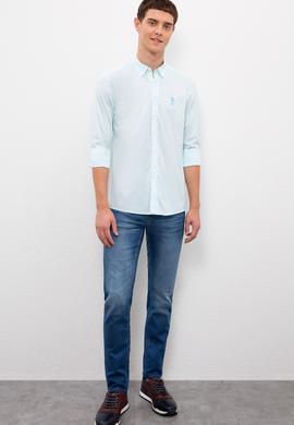 Erkek Mavi Gömlek Uzunkol - 50218447001