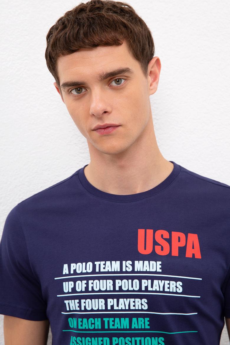 Erkek Lacivert Bisiklet Yaka Tişört - 50217795009