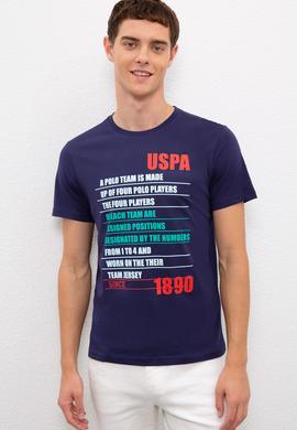 Erkek Lacivert Bisiklet Yaka Tişört - 50217795009