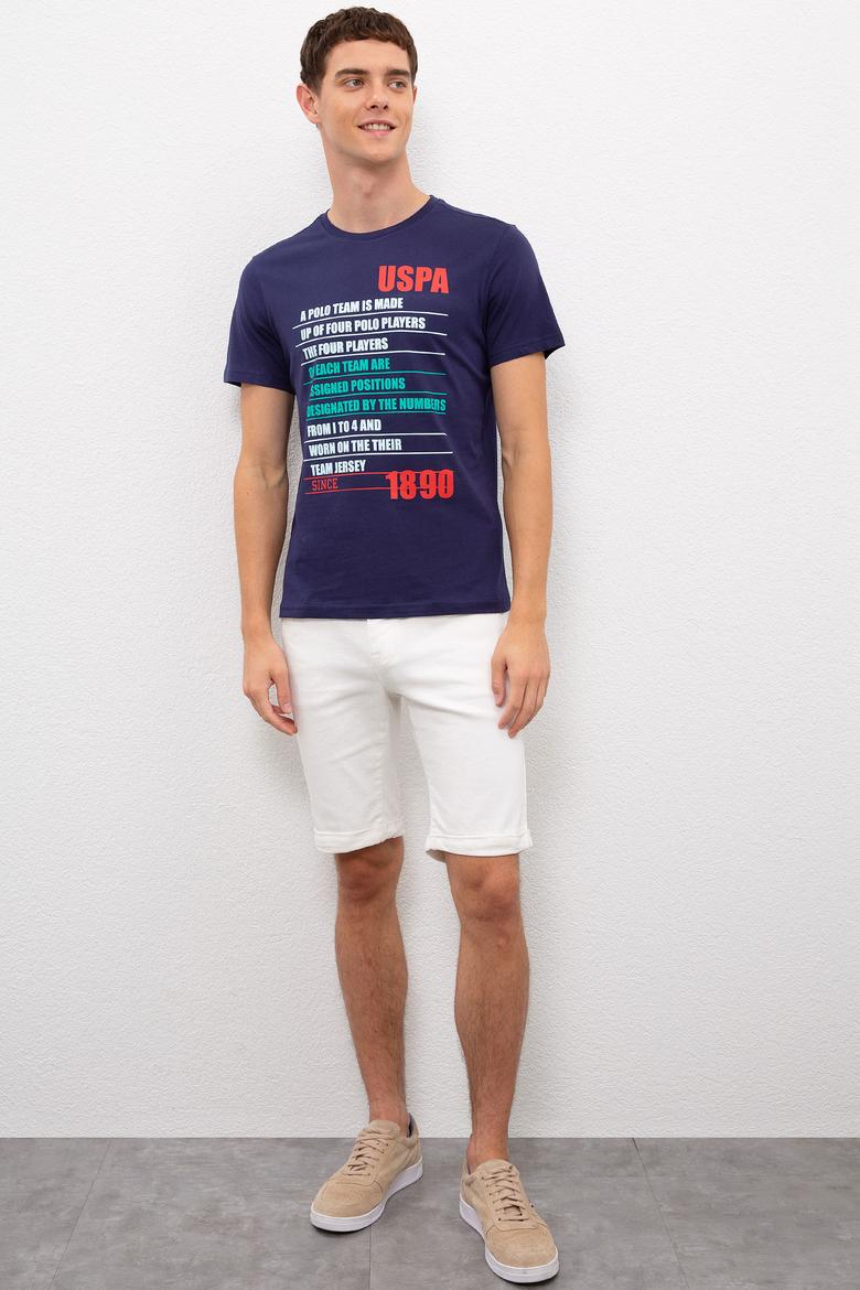 Erkek Lacivert Bisiklet Yaka Tişört - 50217795009