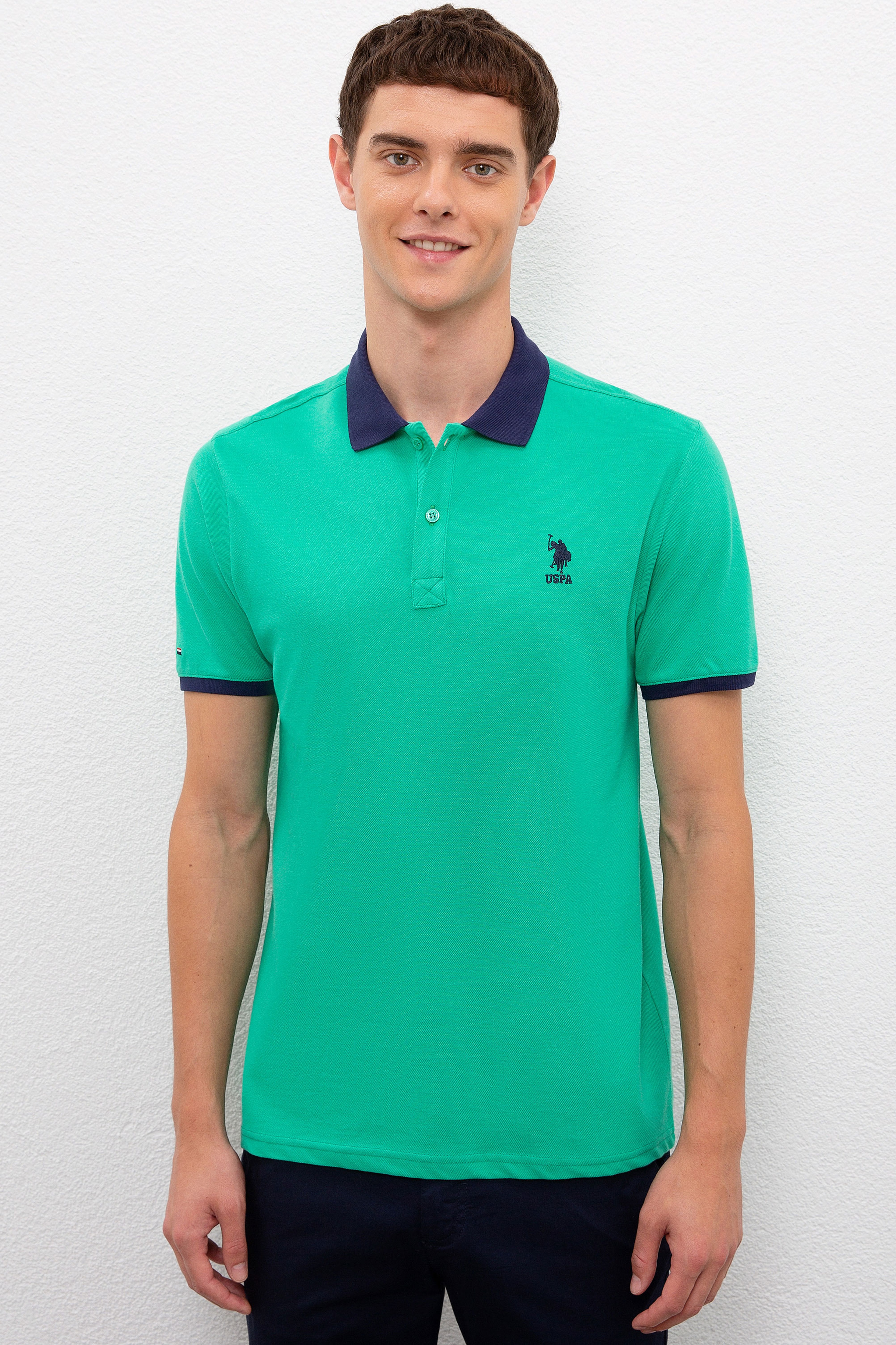 Erkek Yeşil Polo Yaka Tişört - Image 1