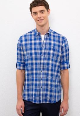 Erkek Kobalt Mavi Uzun Kollu Gömlek - 50220555003