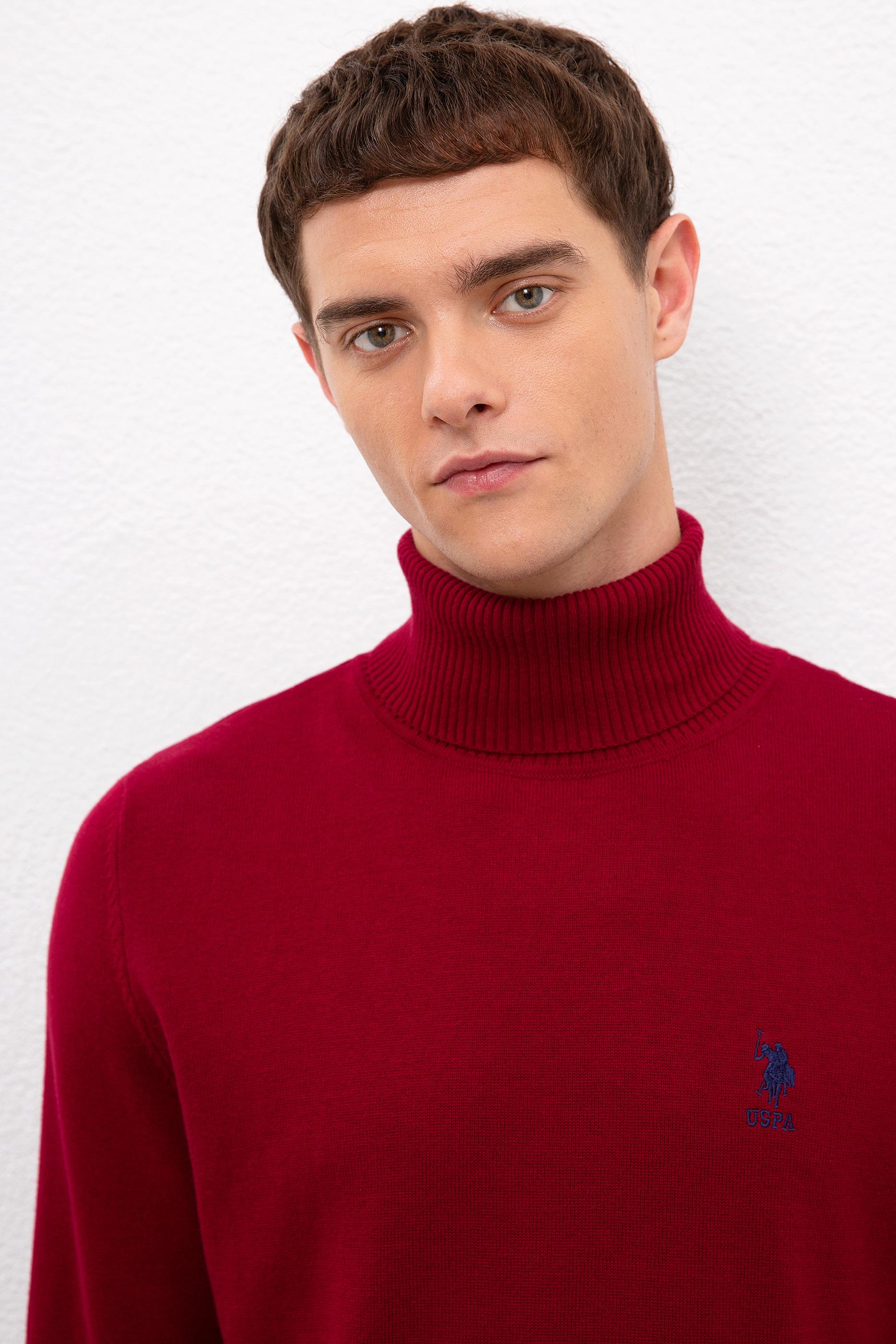 Erkek Bordo Basic Kazak