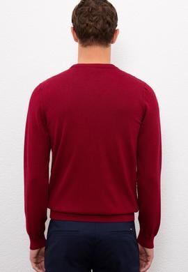 Erkek Bordo  Triko Hırka Basic - 50210293035