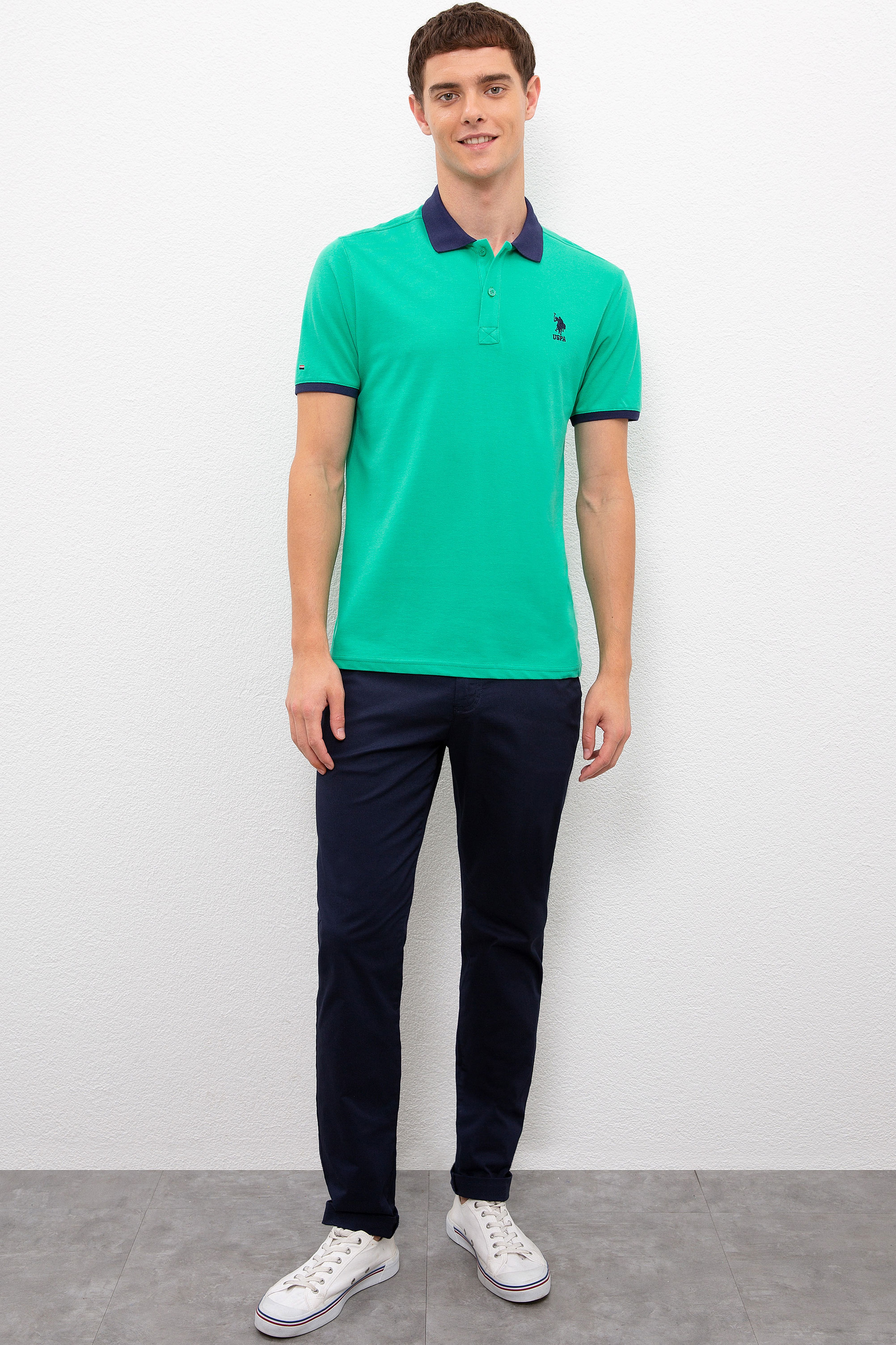 Erkek Yeşil Polo Yaka Tişört - Image 4