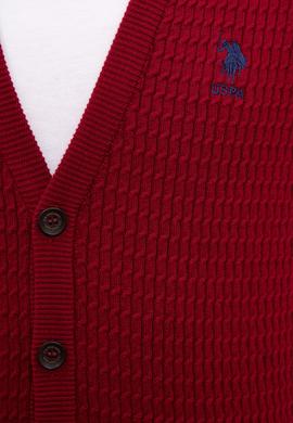 Erkek Bordo  Triko Hırka Basic - 50210293035