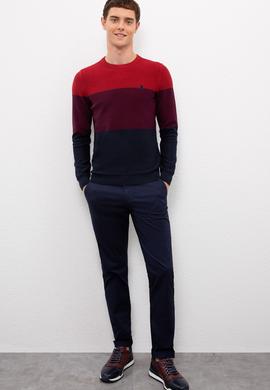 Erkek Lacivert Bisiklet Yaka Triko Kazak - 50223884011