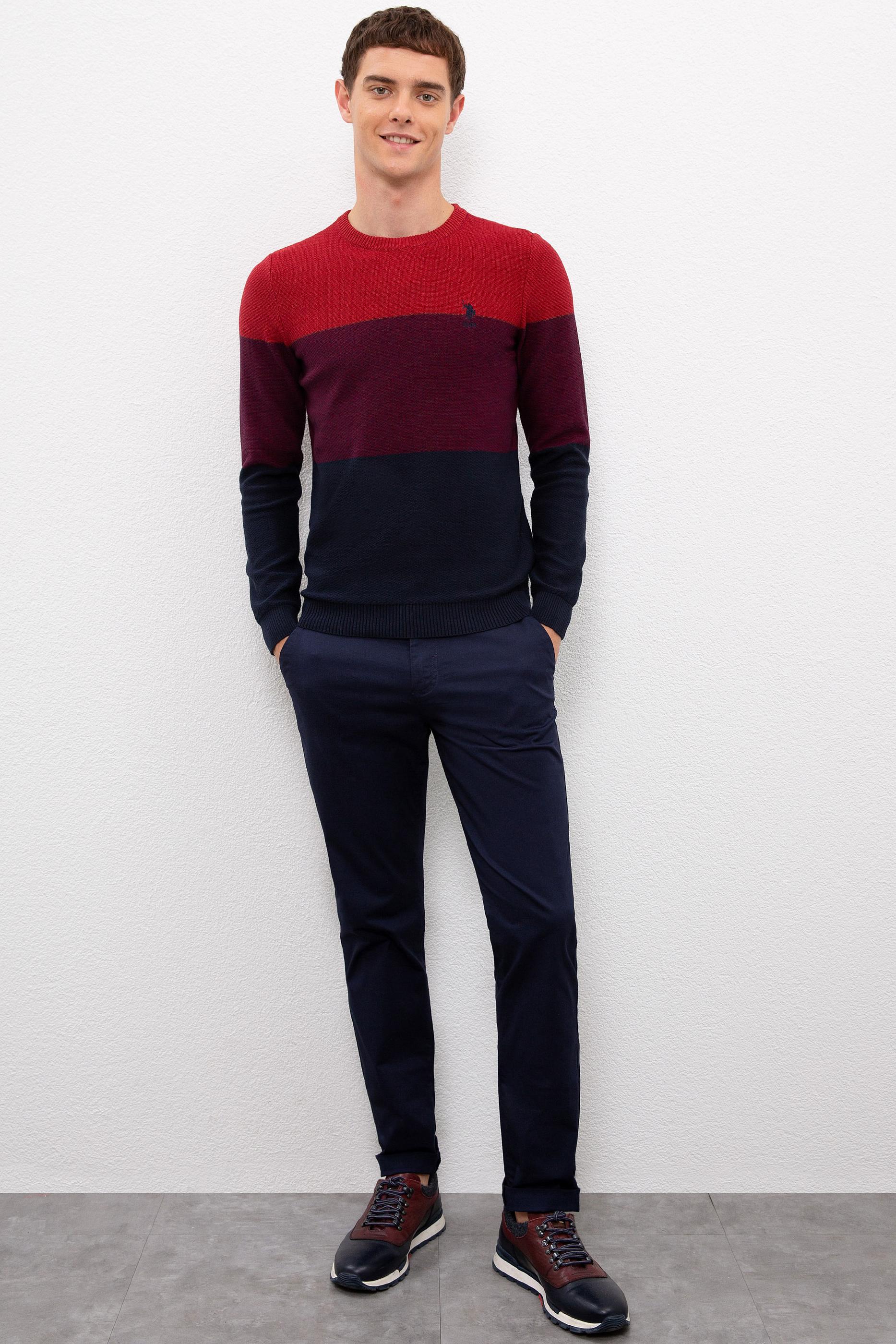 Erkek Lacivert Bisiklet Yaka Triko Kazak