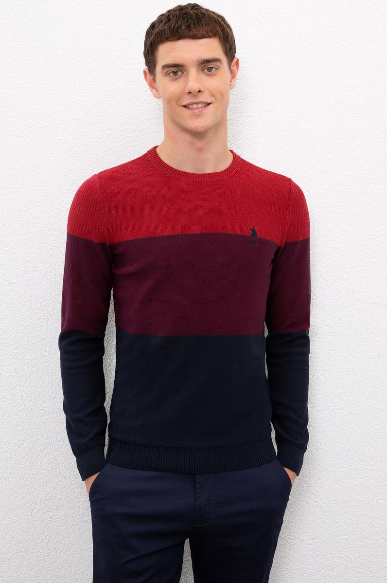 Erkek Lacivert Bisiklet Yaka Triko Kazak