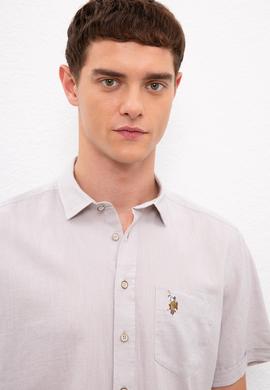 Erkek Gri Gömlek Kısakol - 50218909038