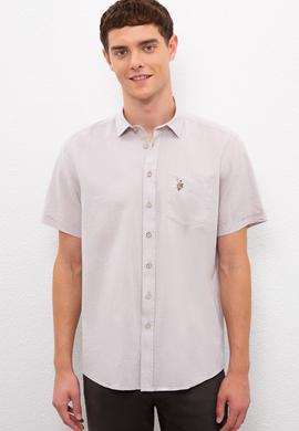 Erkek Gri Gömlek Kısakol - 50218909038