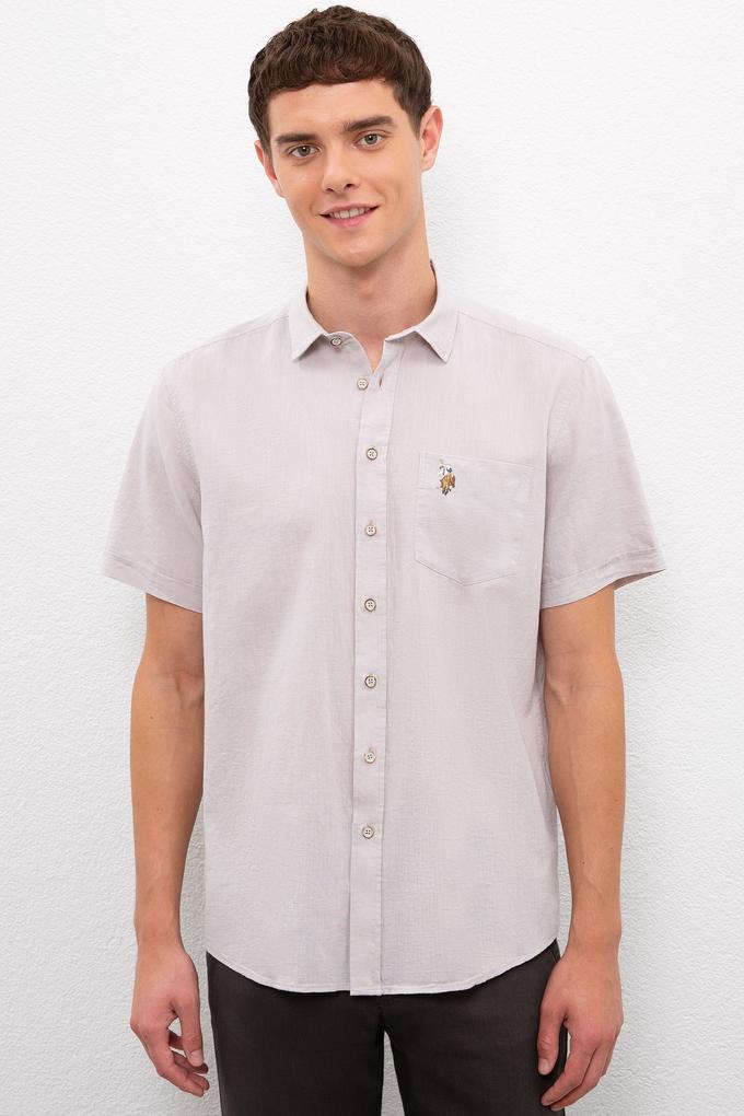 Erkek Gri Gömlek Kısakol