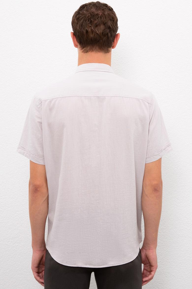 Erkek Gri Gömlek Kısakol - 50218909038