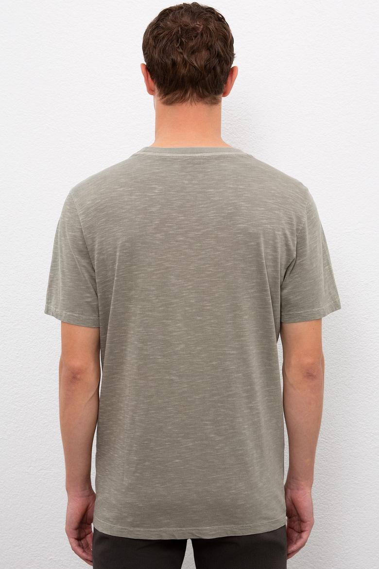 Erkek Haki Basic Tişört - 50220102005