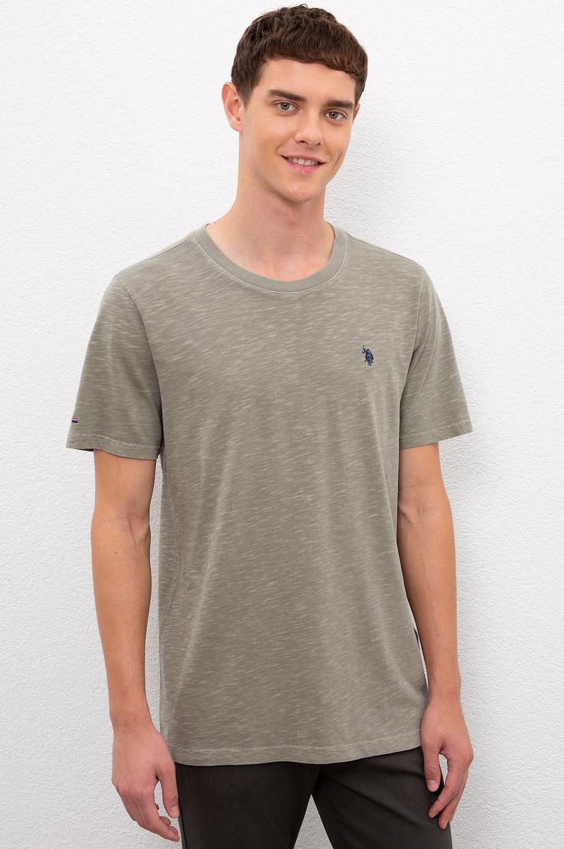 Erkek Haki Basic Tişört