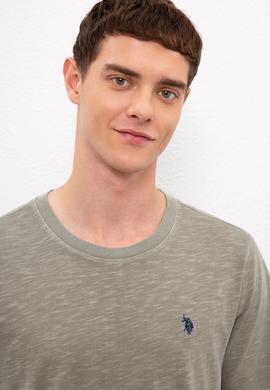 Erkek Haki Basic Tişört - 50220102005