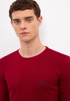 Erkek Bordo Bisiklet Yaka Triko Kazak Basic - 50224730044