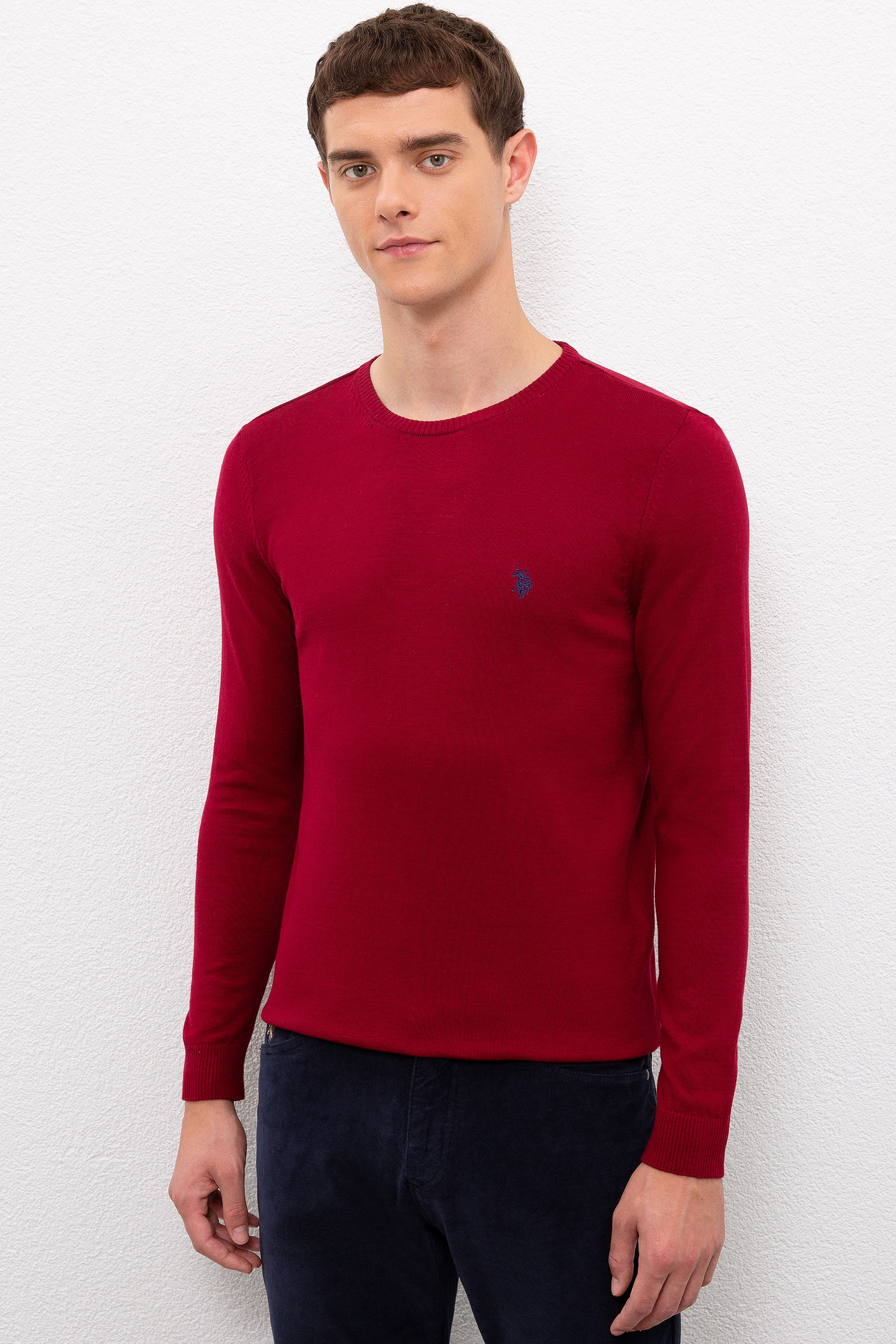 Erkek Bordo Basic Kazak