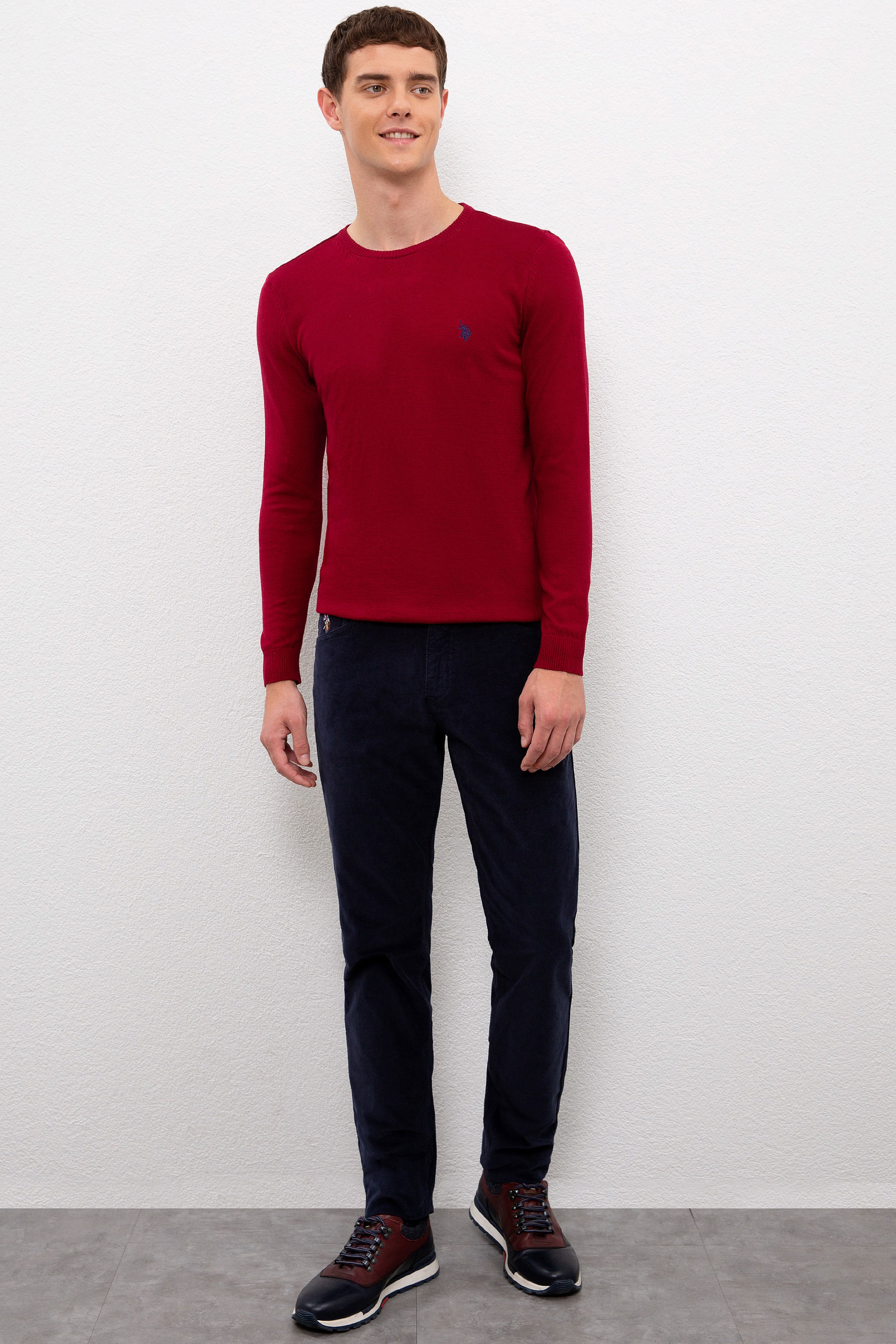 Erkek Bordo Basic Kazak - Image 4