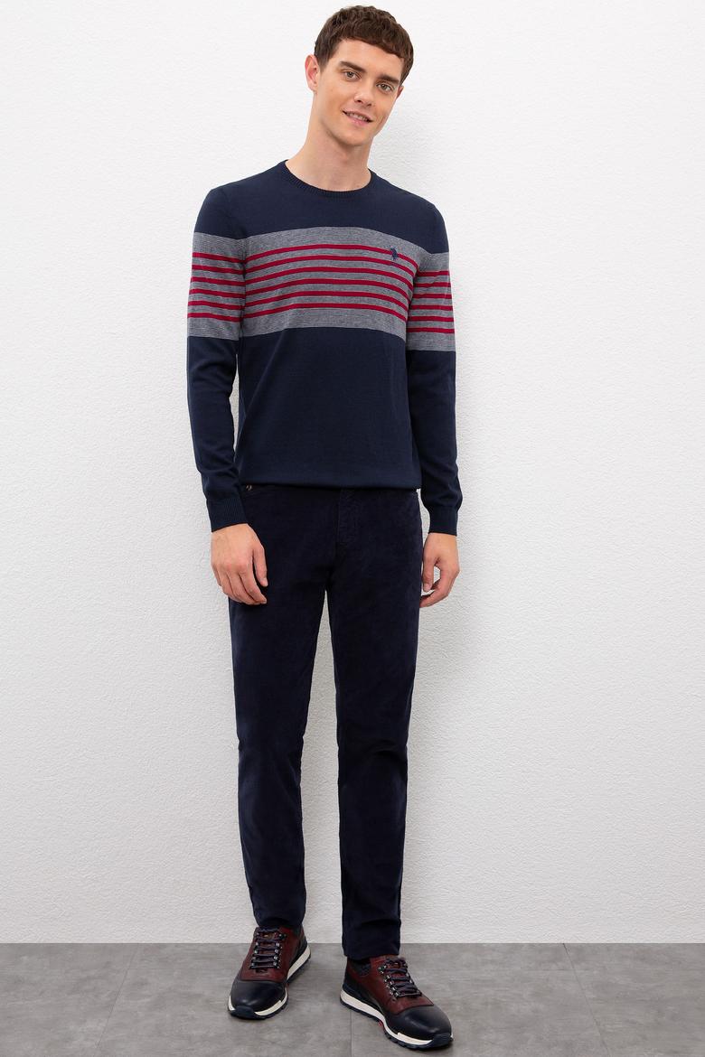 Erkek Lacivert Bisiklet Yaka Triko Kazak - 50229201007