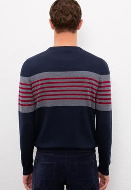 Erkek Lacivert Bisiklet Yaka Triko Kazak - 50229201007