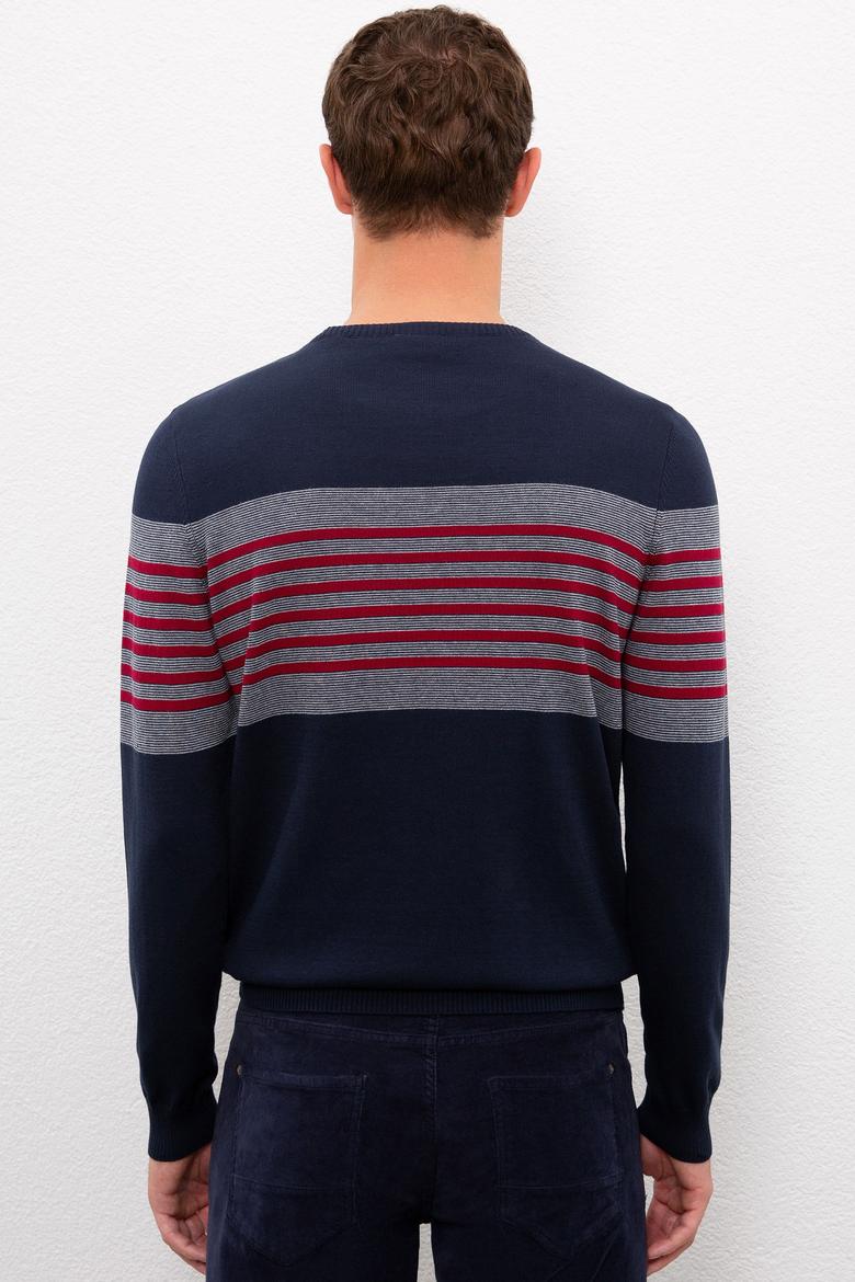 Erkek Lacivert Bisiklet Yaka Triko Kazak - 50229201007