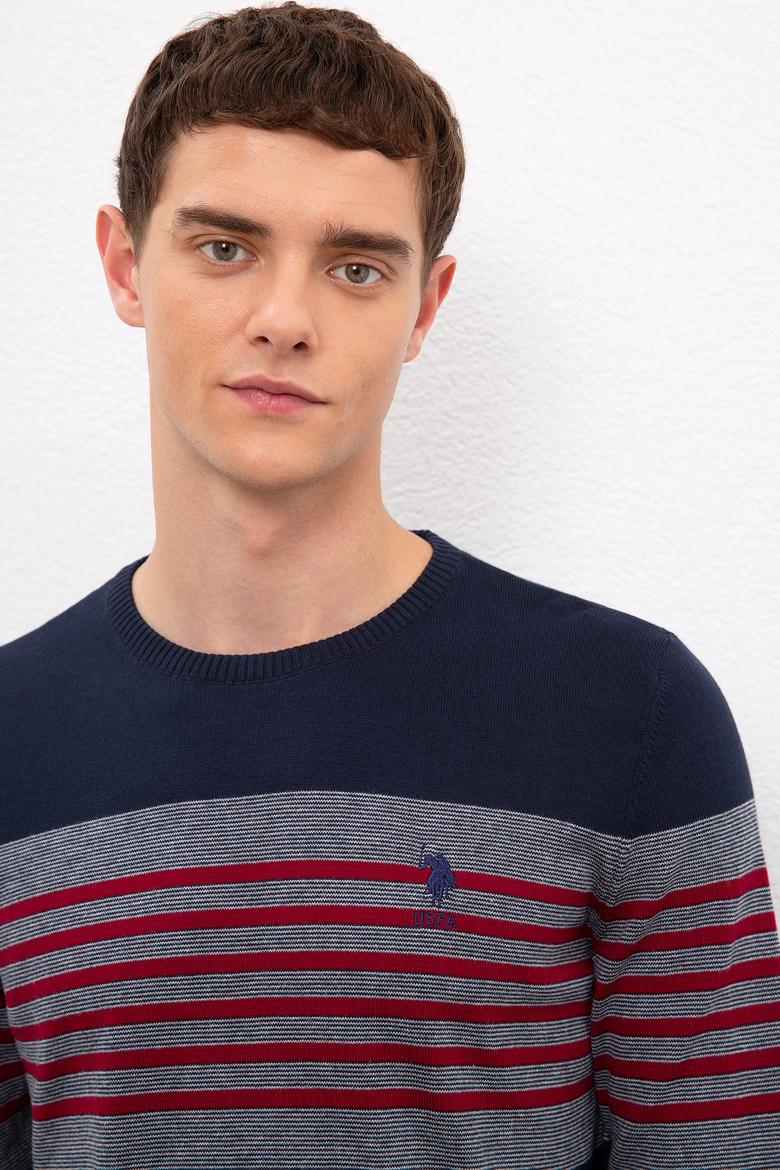 Erkek Lacivert Bisiklet Yaka Triko Kazak - 50229201007