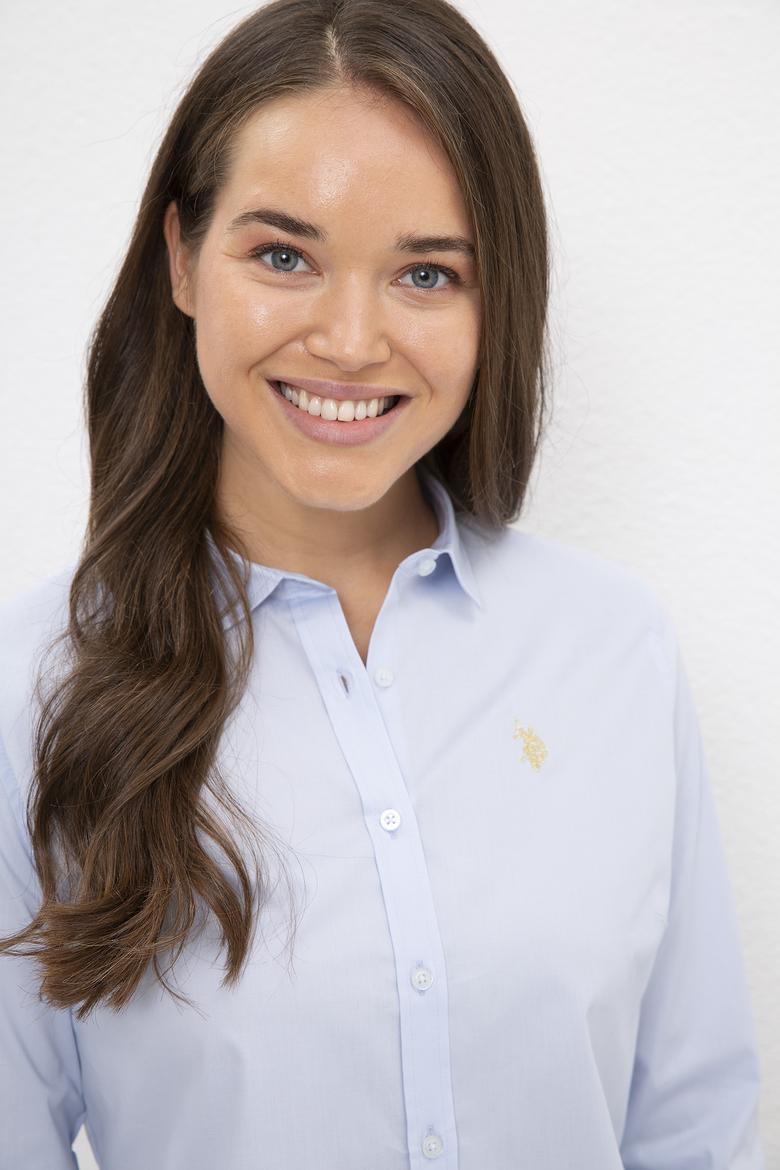 Kadın Mavi Gömlek Uzunkol Basic - 50208103031